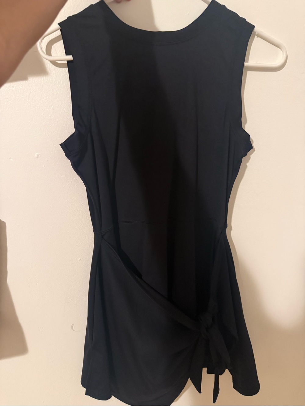 Sleeveless Black Tie-Waist Women's Dress